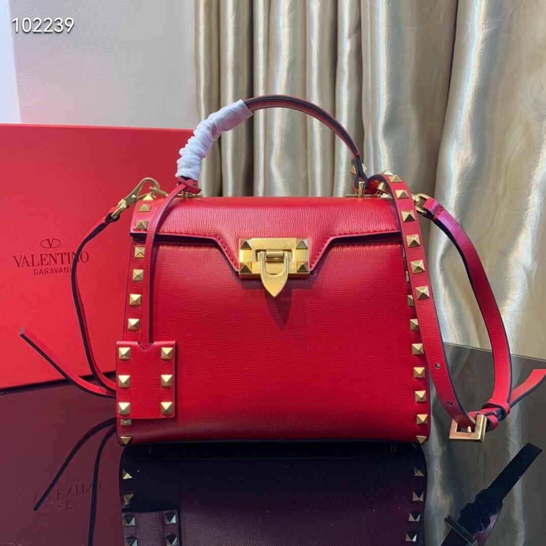 VALENTINO Origianl leather tote bag V4071A red