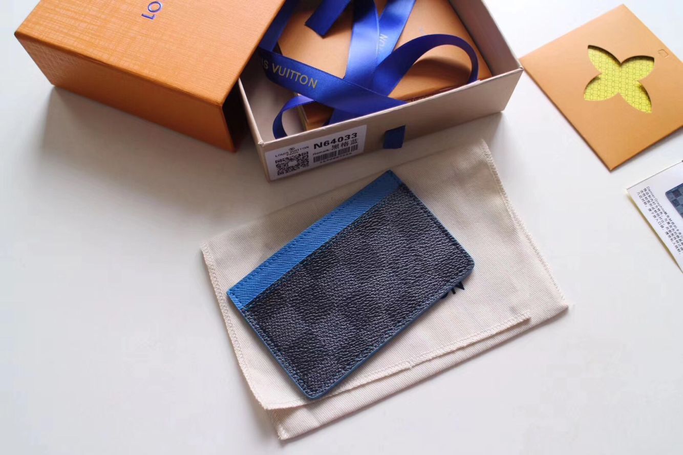 Louis Vuitto CARD HOLDER M80830 blue