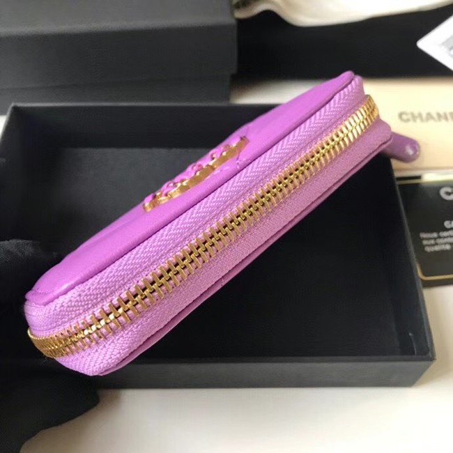 Chanel 19 Zip Card bag AP0949 Lavender