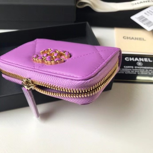 Chanel 19 Zip Card bag AP0949 Lavender