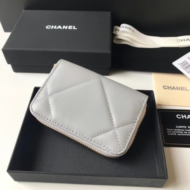 Chanel 19 Zip Card bag AP0949 grey