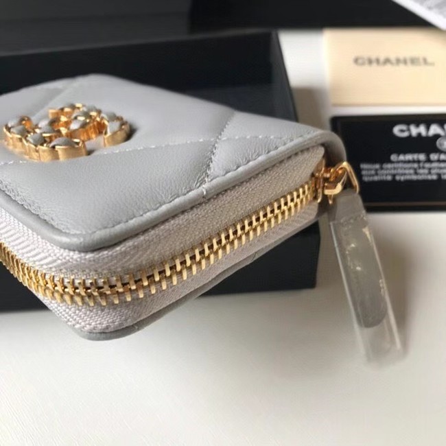 Chanel 19 Zip Card bag AP0949 grey