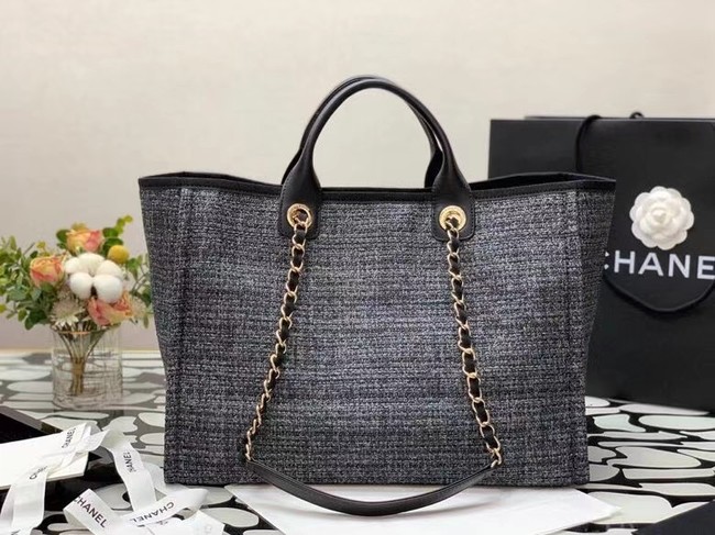 Chanel Canvas Tote Shopping Bag B66941 black