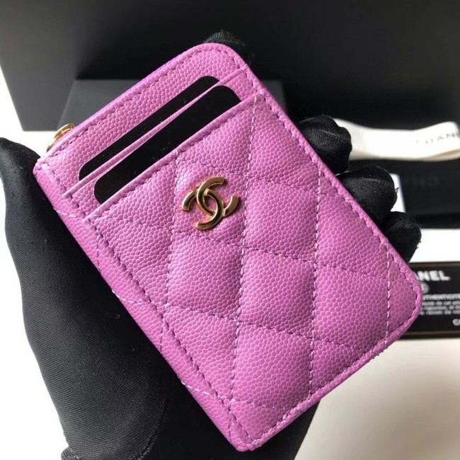 Chanel card holder Calfskin AP1650 Lavender