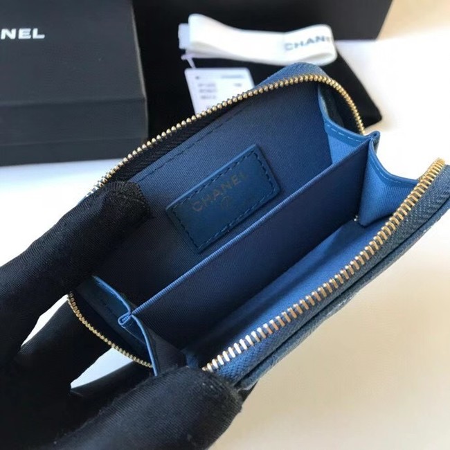 Chanel card holder Calfskin AP1650 blue