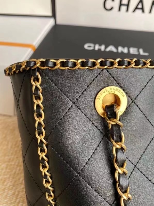 Chanel leather Shoulder Bag AS2739 black