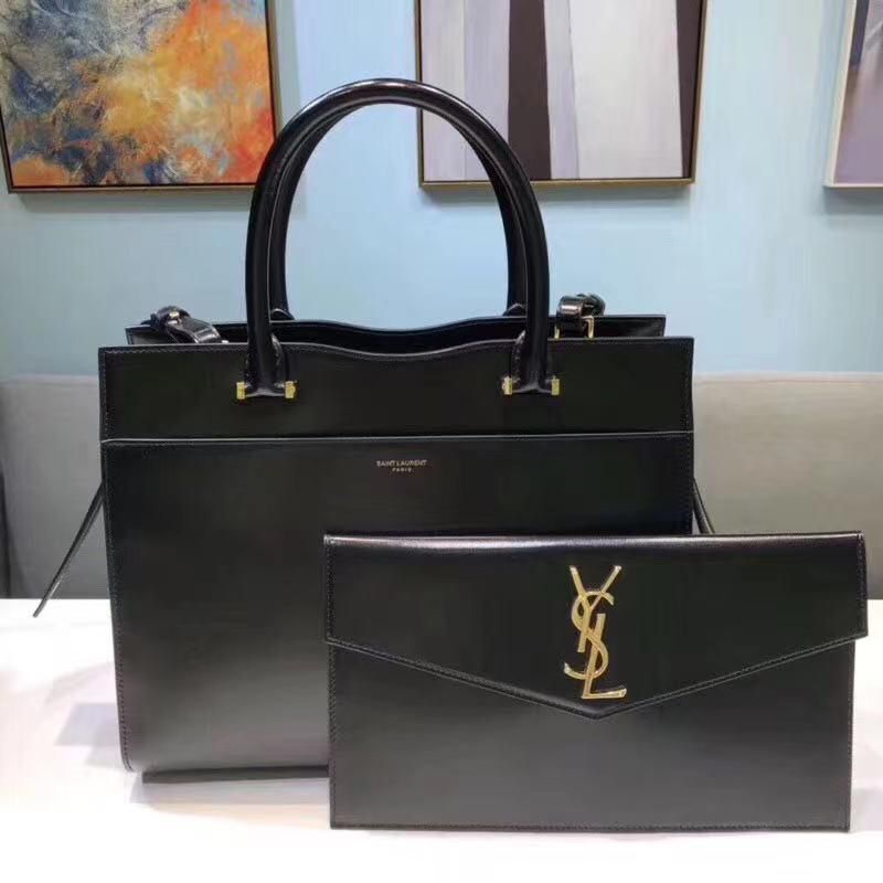 Yves Saint Laurent UPTOWN Top Handle Original Calfskin BAG 557653 Black