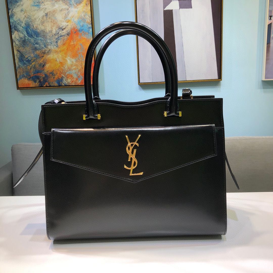 Yves Saint Laurent UPTOWN Top Handle Original Calfskin BAG 557653 Black