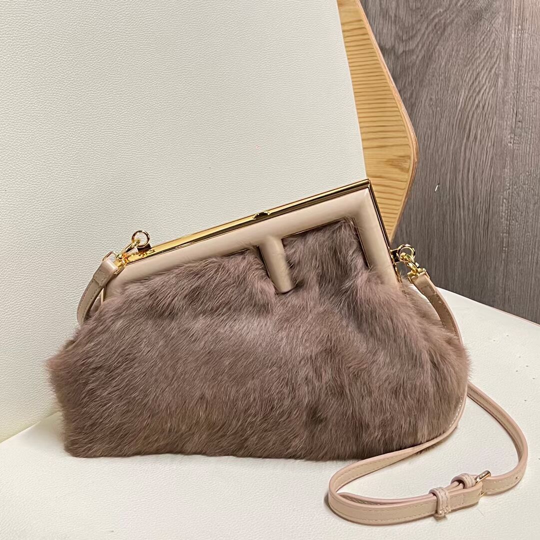 FENDI FIRST SMALL mink bag 8BP129A grey