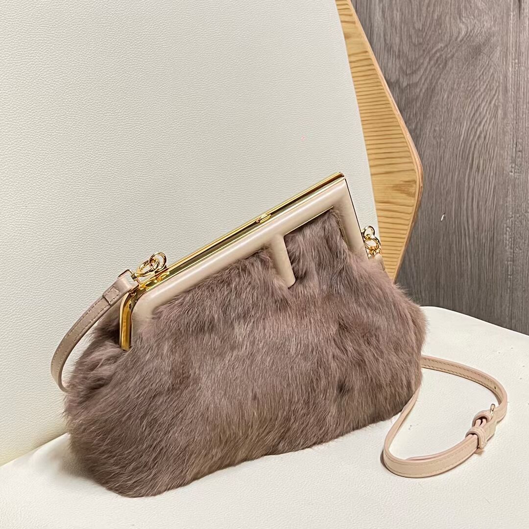 FENDI FIRST SMALL mink bag 8BP129A grey