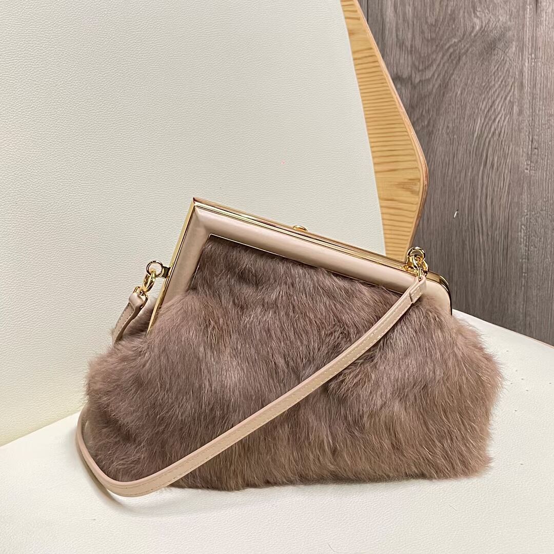 FENDI FIRST SMALL mink bag 8BP129A grey