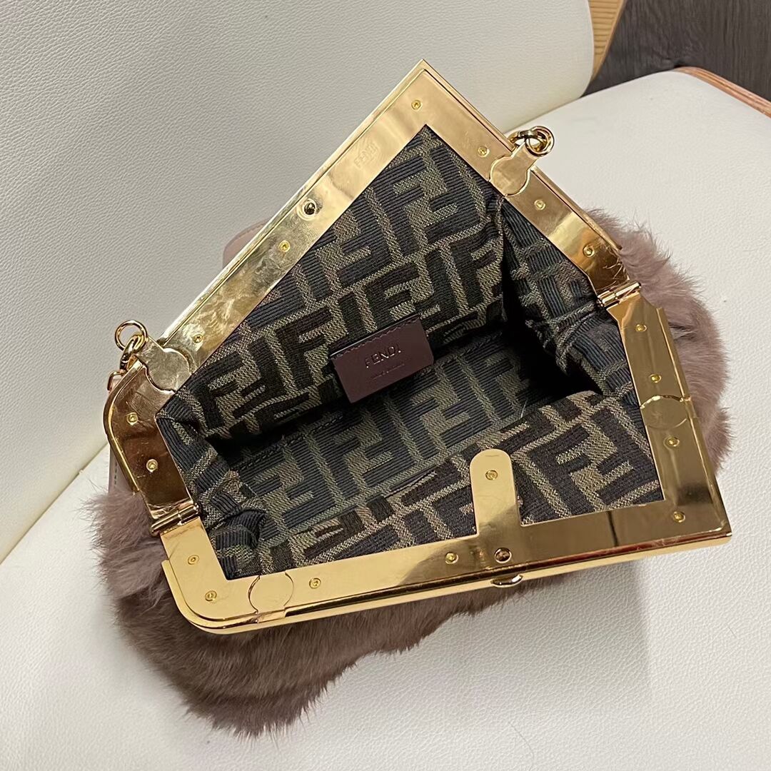 FENDI FIRST SMALL mink bag 8BP129A grey