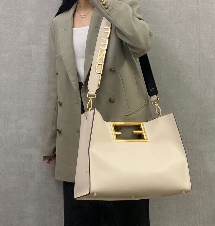 FENDI WAY MEDIUM White leather bag 8BH391AAI