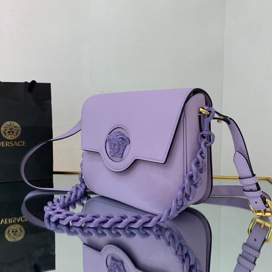 Versace Original medium Calfskin Leather Bag FS1067 Lavender