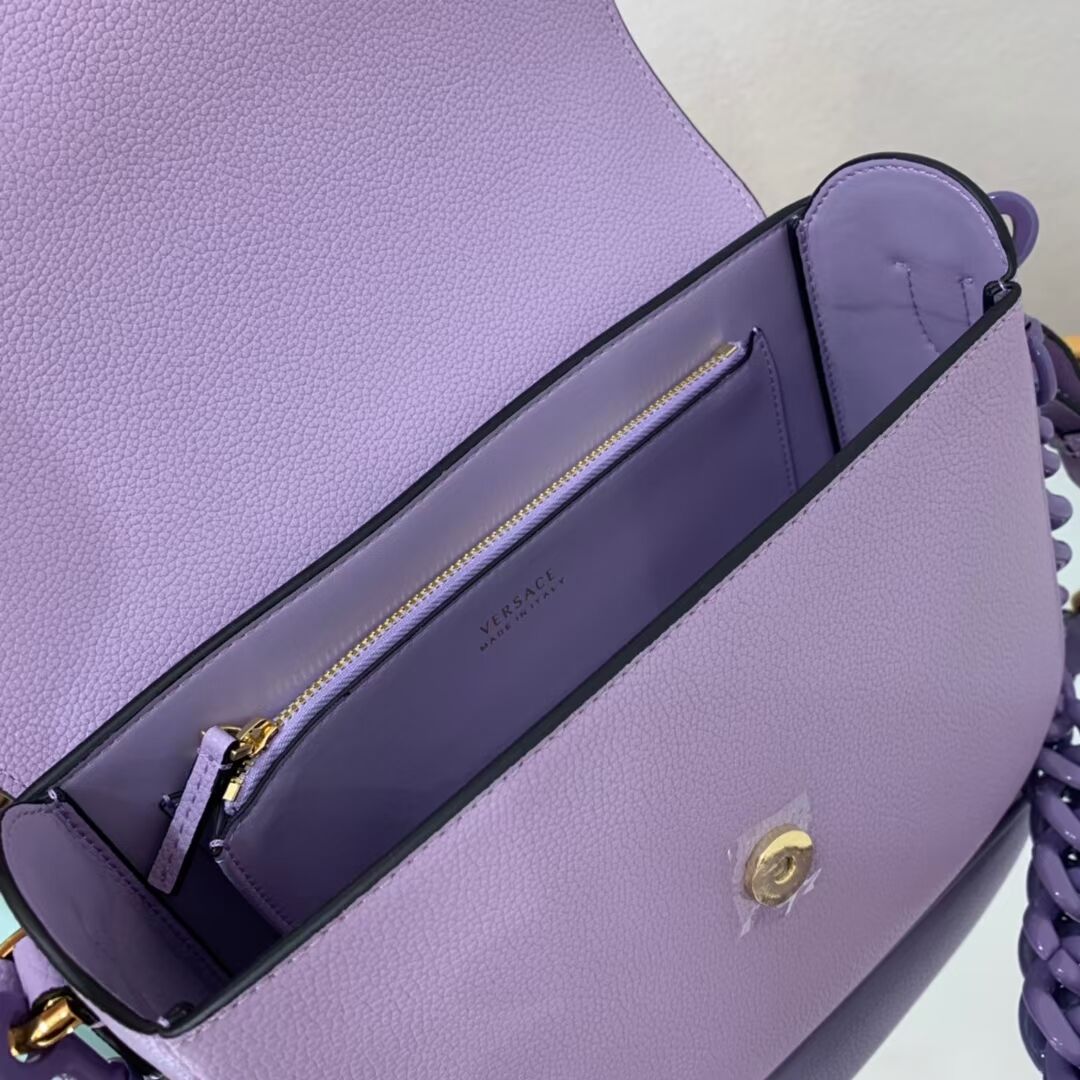 Versace Original medium Calfskin Leather Bag FS1067 Lavender