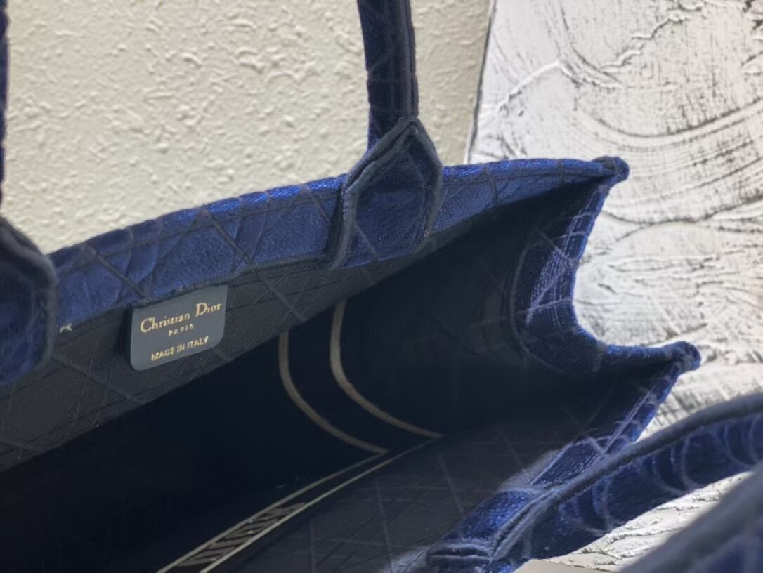 DIOR BOOK TOTE Velvet M1286 Dark Blue