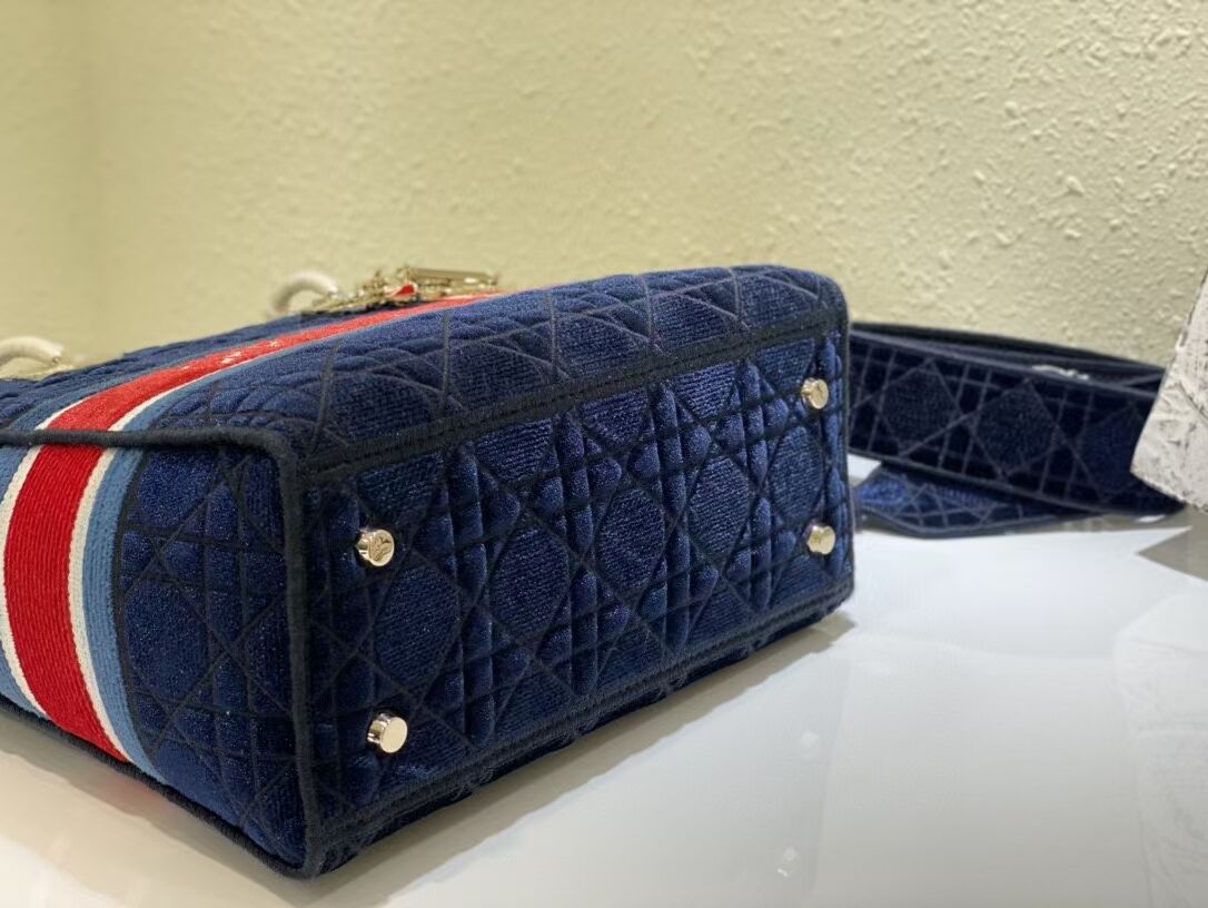 DIOR BOOK TOTE Velvet  M2030 Dark Blue