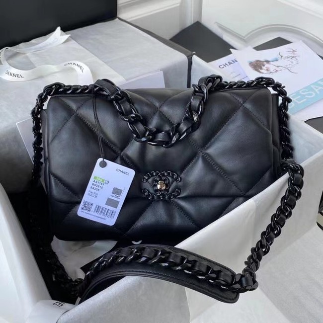 CHANEL Lambskin 19 Flap Bag AS1160 AS1161 black