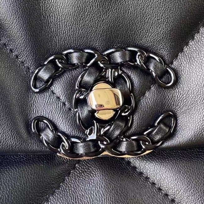 CHANEL Lambskin 19 Flap Bag AS1160 AS1161 black