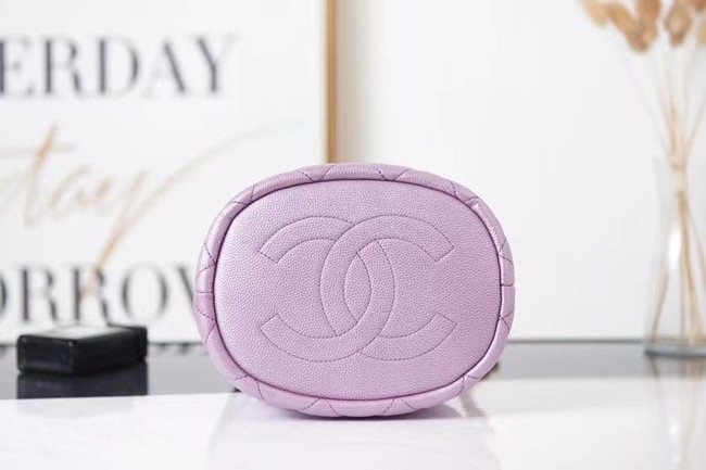 Chanel Drawstring Bag Grained Calfskin & Gold Metal AS2859 Lavender