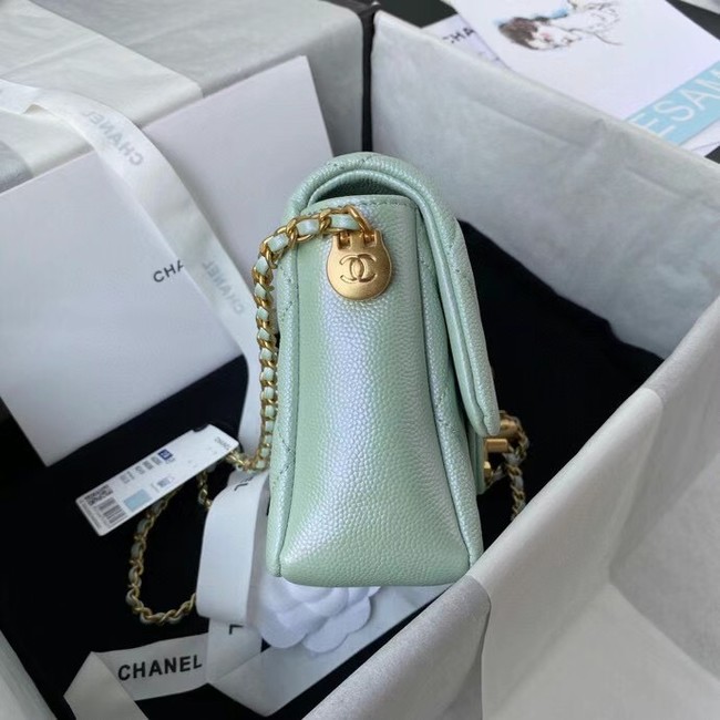 Chanel Flap Shoulder Bag Grained Calfskin AS2855 pearl light green