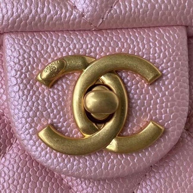 Chanel Flap Shoulder Bag Grained Calfskin AS2855 pearl pink