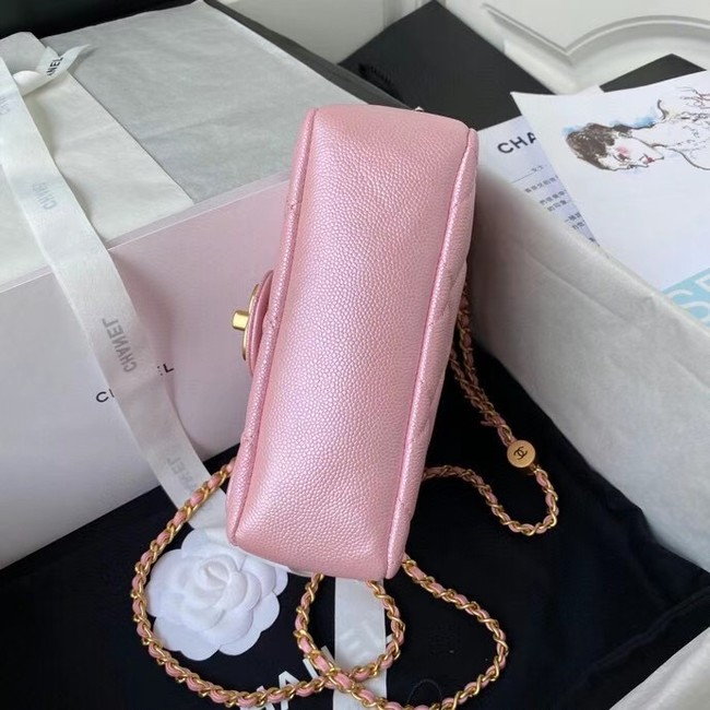 Chanel Flap Shoulder Bag Grained Calfskin AS2855 pearl pink