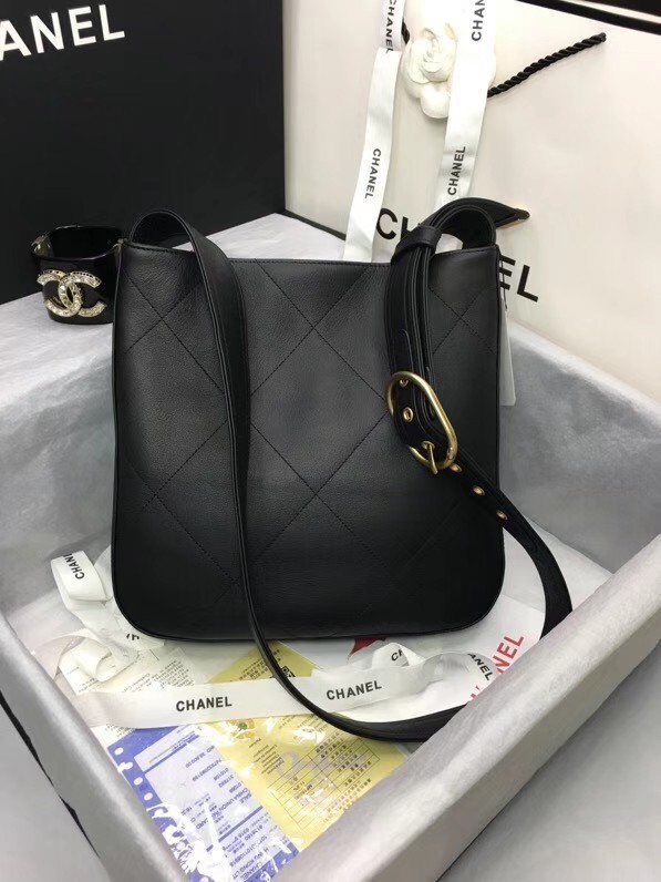 Chanel leather Shoulder Bag AS2844 black