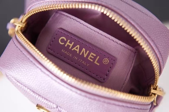 Chanel mini Shoulder Bag Grained Calfskin AS2857 Lavender