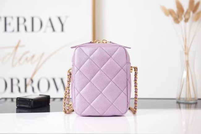 Chanel mini Shoulder Bag Grained Calfskin AS2857 Lavender