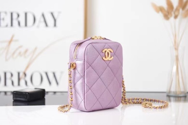 Chanel mini Shoulder Bag Grained Calfskin AS2857 Lavender