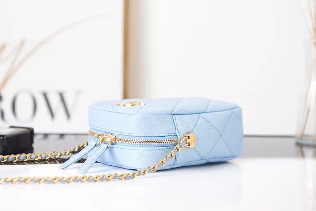 Chanel mini Shoulder Bag Grained Calfskin AS2857 light blue