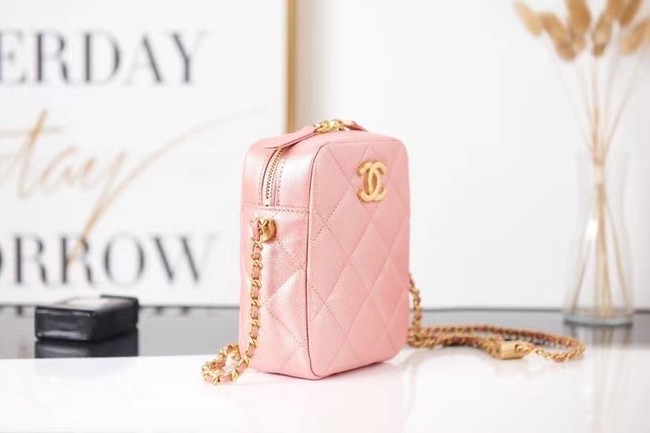 Chanel mini Shoulder Bag Grained Calfskin AS2857 pink