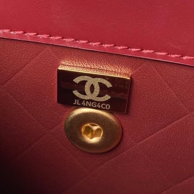 Chanel small Flap Shoulder Bag Original leather AS2714 Wine