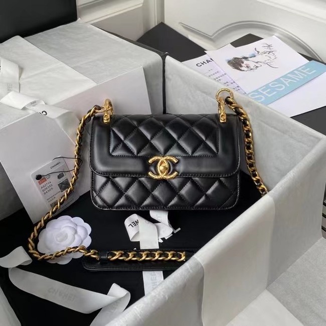 Chanel small Flap Shoulder Bag Original leather AS2714 black