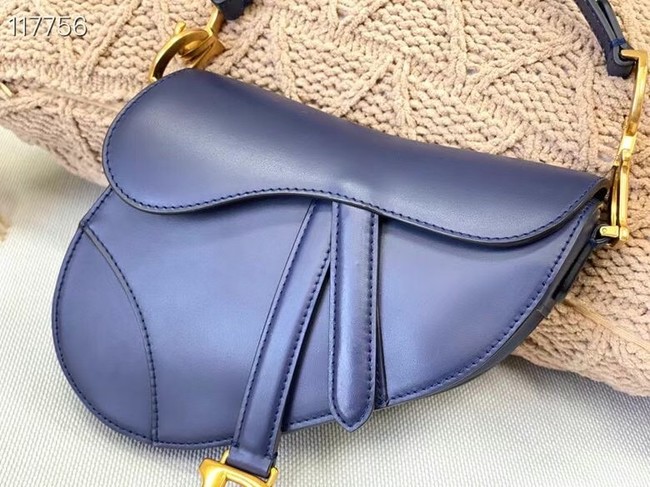 DIOR SMALL SADDLE BAG Calfskin M0445CW BLUE