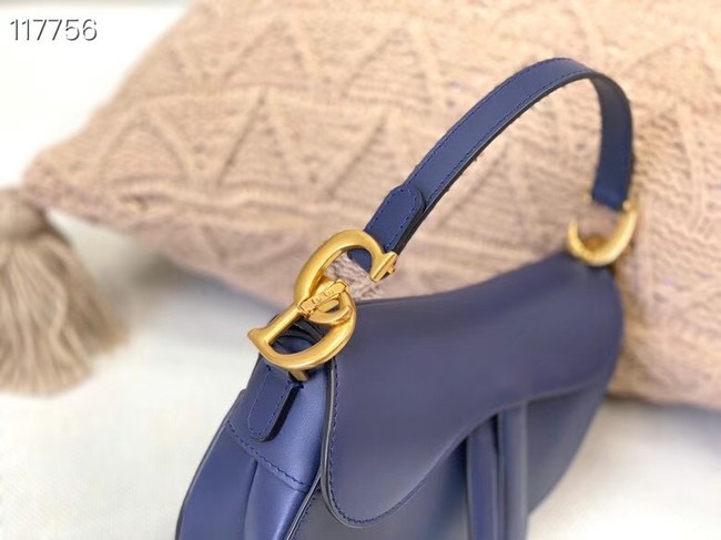 DIOR SMALL SADDLE BAG Calfskin M0445CW BLUE