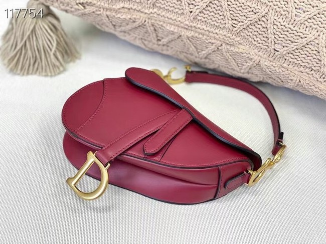 DIOR SMALL SADDLE BAG Calfskin M0445CW Wine