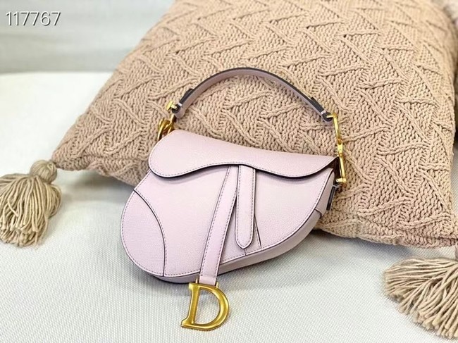 Dior SMALL SADDLE-TAS VAN KALFSLEER M0445CW LIGHT PINK