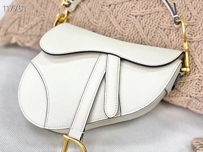 Dior SMALL SADDLE-TAS VAN KALFSLEER M0445CW WHITE