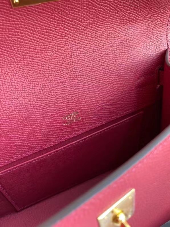 Hermes Original Epsom Leather KEL2278 purplish&gold-Tone Metal