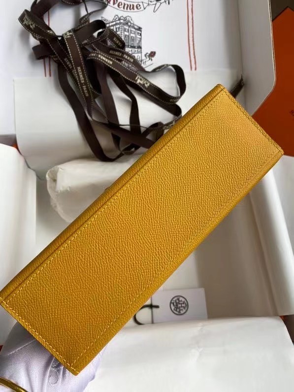 Hermes Original Epsom Leather KEL2278 yellow&gold-Tone Metal