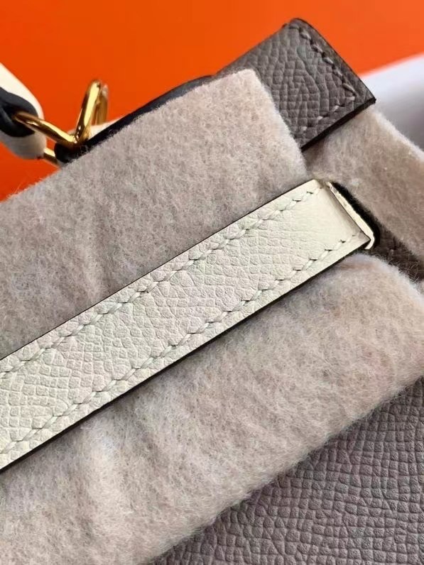 Hermes Original Epsom Leather KEL2578 white&black