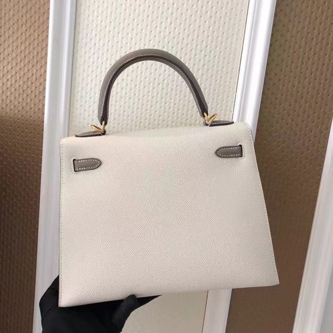 Hermes Original Epsom Leather KEL2578 white&grey