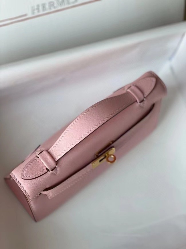 Hermes Original swift Leather KEL2278 pink&gold-Tone Metal