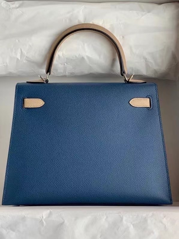 Hermes Original Epsom Leather KEL2578 blue&grey