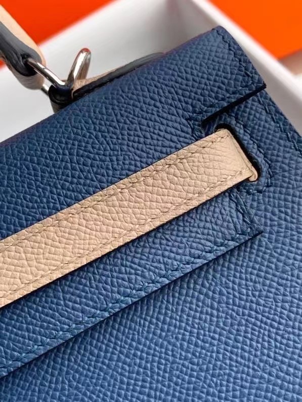 Hermes Original Epsom Leather KEL2578 blue&grey