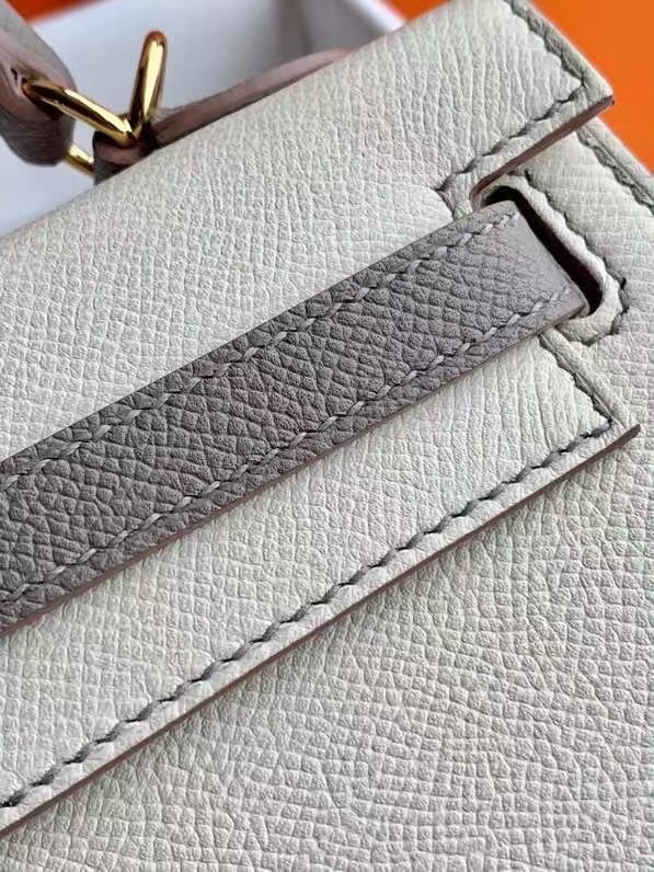 Hermes Original Epsom Leather KEL2578 cream&grey