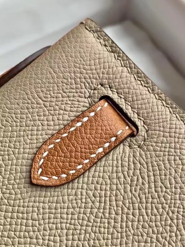 Hermes Original Epsom Leather KEL2578 light grey&brown