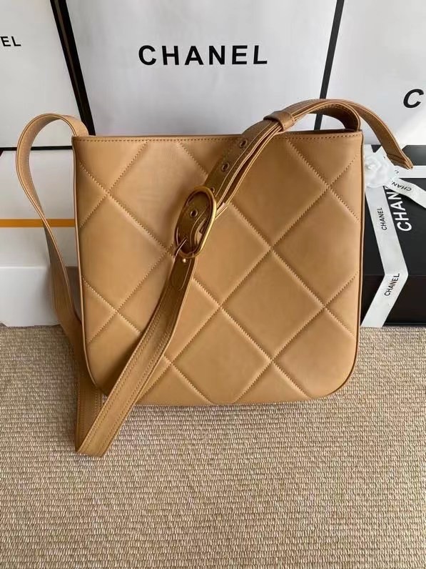 Chanel leather Shoulder Bag AS2844 Apricot